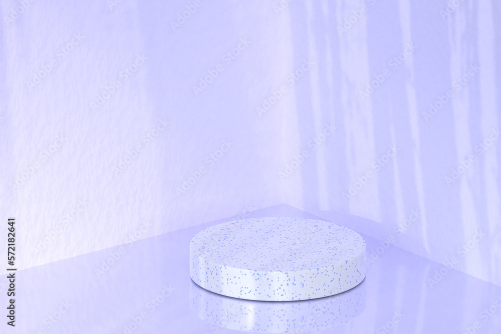 Poster 3d rendering - empty space podium for product presentation in minimalist purple color.