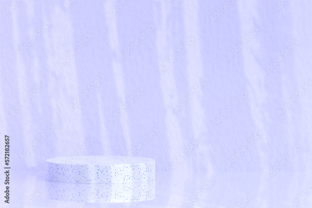 Poster 3d rendering - empty space podium for product presentation in minimalist purple color.