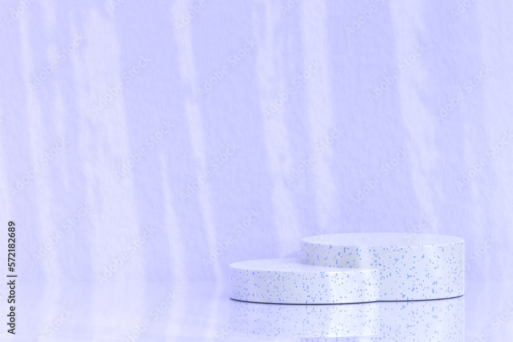 Poster 3d rendering - empty space podium for product presentation in minimalist purple color.