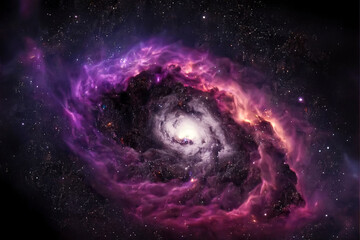 nebula, milky way, gas concentrations in space. origin of the universe, science fiction, created with Generative AI technology