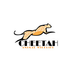 cheetah illustration animal design logo vector