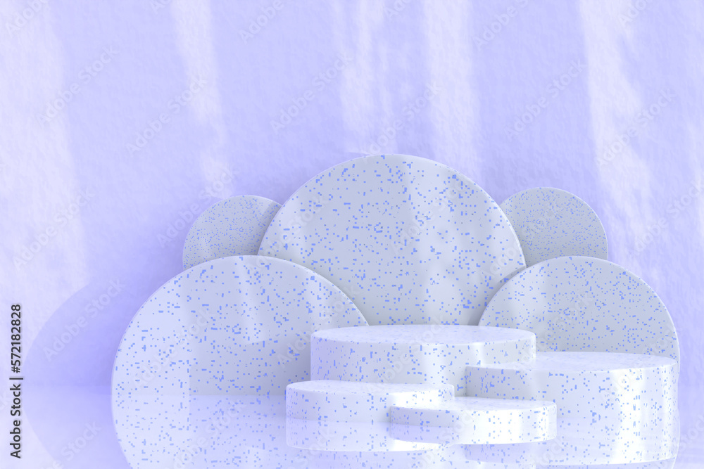 Poster 3d rendering - empty space podium for product presentation in minimalist purple color.