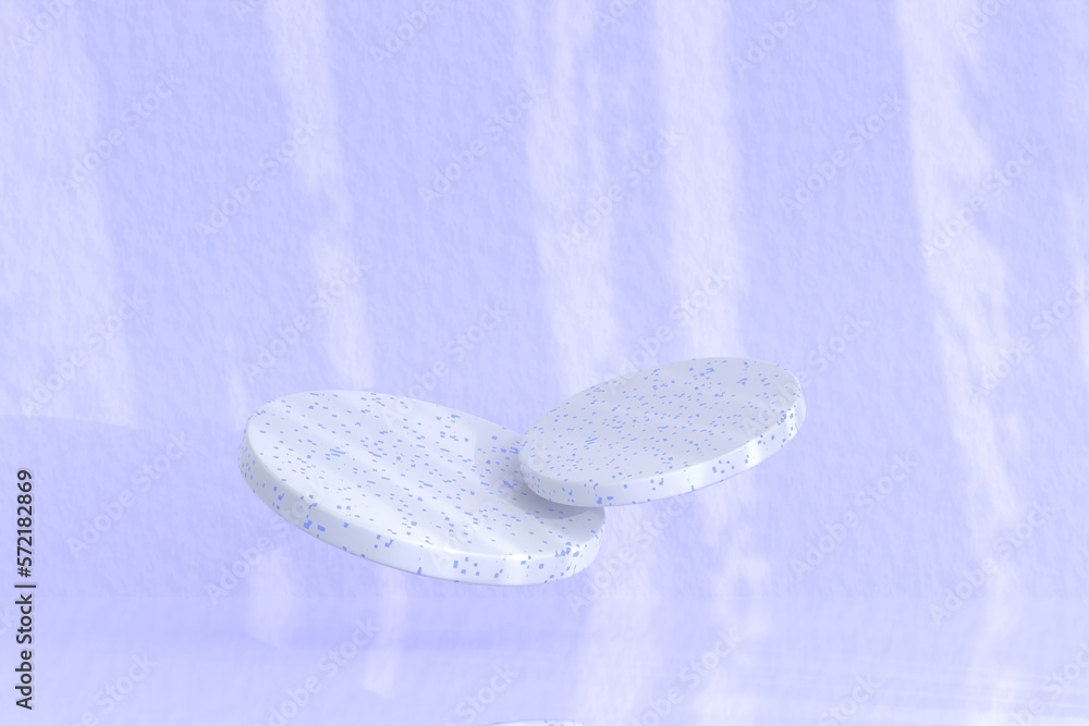 Poster 3d rendering - empty space podium for product presentation in minimalist purple color.