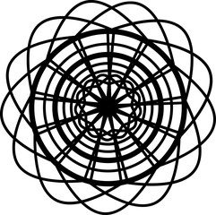 Obraz premium black and white abstract spiral mandala art design. Bring your designs to life with this stunning Abstract Geometric Mandala Flower Illustration