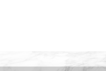 White Marble Table, Suitable for Product Presentation Backdrop, Display, and Mock up. (Transparent PNG File)	