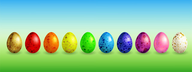 Set of colorful Easter eggs, isolated.