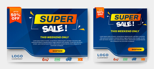 Sale banner template design. Sale banner template design with modern background , Big sale special offer up to 50% off. Super Sale, end of season special offer banner. vector illustration.
