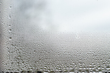 Texture of water drop on glass.