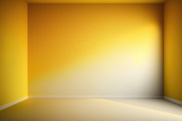 Abstract Luxury Yellow gradient wall and empty studio room background Generative AI