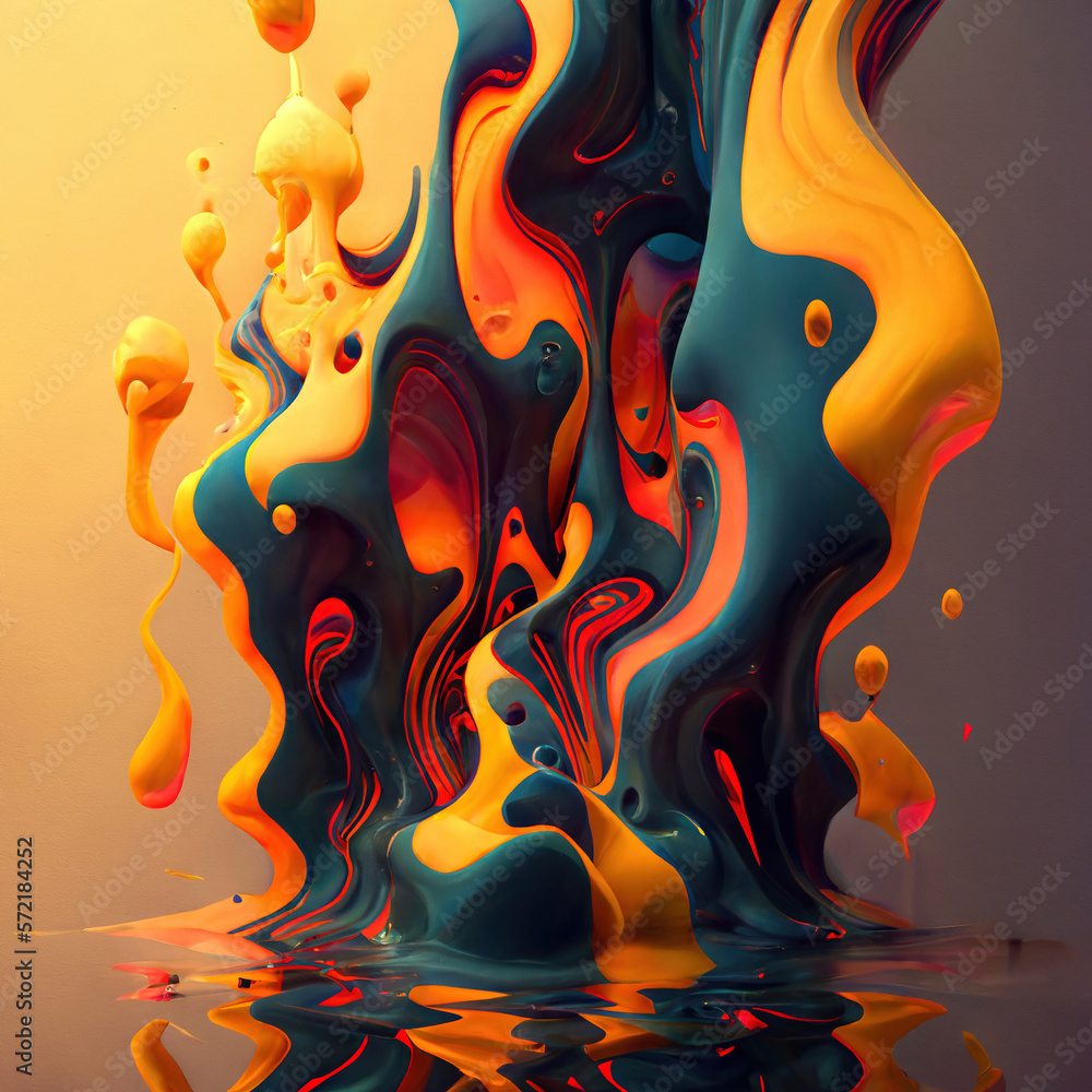 Poster dynamic and colorful fluid abstract for vibrant backdrops