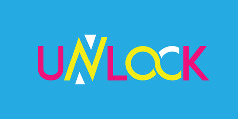Unlock typography text editable logo modern
