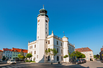 Fototapeta na wymiar Town hall in Sulechow, Lubusz Voivodeship, Poland