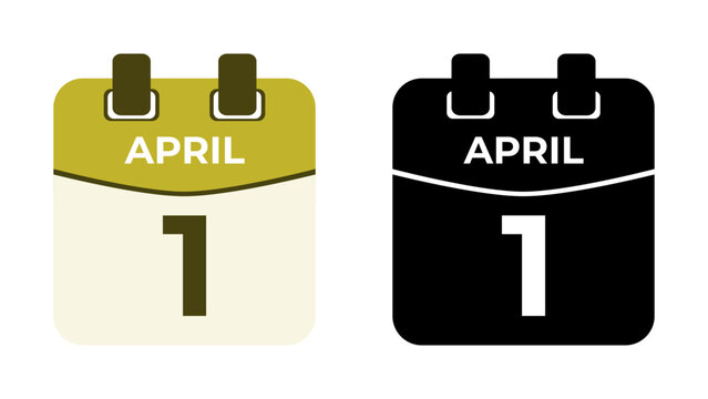 April 1 flat daily spiral calendar icon date vector illustration in matching color scheme. Suitable and perfect for design material, such as event or reminder. The best editable graphic resources.