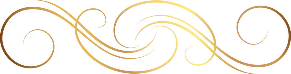 Golden delicate art deco ornament