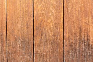 Texture of a surface of old wood laminates with dirt stains, varnished, without wood knots, brown color. Tenerife, Canary Islands, Spain