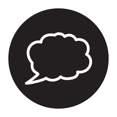 Speech bubble amorphous form color line icon.  Communication cloud.