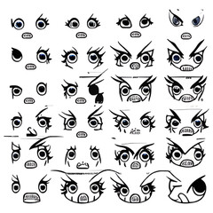 Set of different eyes styles collection