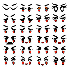 Set of different eyes styles collection