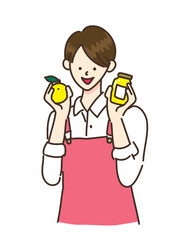 農業　女子　農家　みかん　イラスト　かわいい