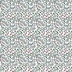 Seamless pattern with flowers. Doodle floral background. Spring pattern