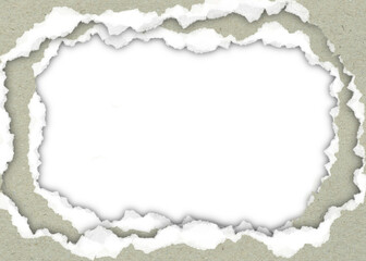 Fototapeta premium realistic torn paper frame isolated on transparent background