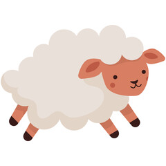 Cartoon flat illustration of a jumping sheep or lamb © kanvictory