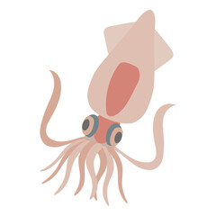 ホタルイカのフラットなベクターイラスト
Firefly squid. Flat designed vector illustration.