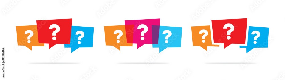 Aufkleber set message box with question mark icon.