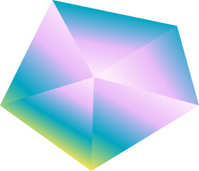 Geometric gradient colorful 3d shape 
