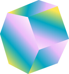 Geometric gradient colorful 3d shape 