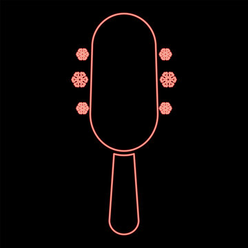 Neon ice cream on stick red color vector illustration image flat style