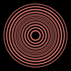 Neon radio wave wireless red color vector illustration image flat style