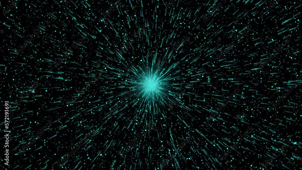 Poster speed of light fast hyperspace jump in space, speed of light neon glowing abstract line fast moving 