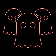Neon spirits Ghosts red color vector illustration image flat style