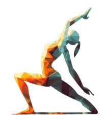 Foto op Canvas a yoga pose logo design on transparent background © EOL STUDIOS