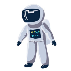 Astronaut Cartoon Vector Icon Illustration. Science Technology Icon Concept Isolated Premium Vector. Flat Cartoon Style.