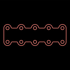 Neon engine gasket car red color vector illustration image flat style