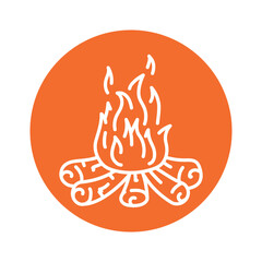 Bonfire black line icon. Natural element.