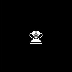 Crown with royal fleur de lis icon isolated on dark background