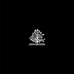 Tree Book Logo icon isolated on dark background