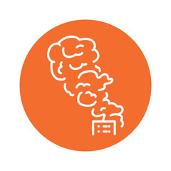 Forest fire black line icon. Natural element.