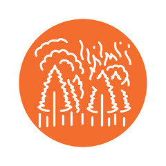 Forest fire black line icon. Natural element.