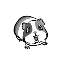 モルモット イラスト モノクロ