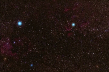 Milky Way stars and constellations on evening sky.