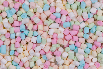 Fototapeta na wymiar Colorful marshmallows as background