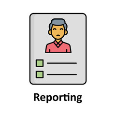 Data Outline with fill Color vector icon that can easily modify or edit

