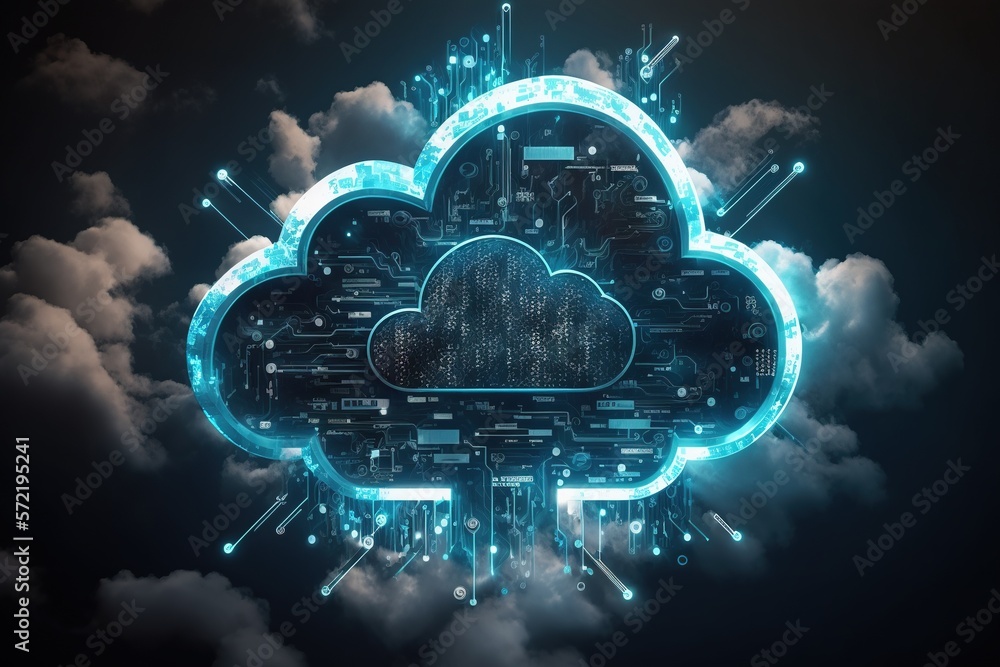Aufkleber cloud computing technology. futuristic technology background. generative ai