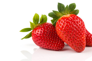 Red ripe strawberry fruits