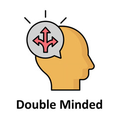 Double minded Outline with fill Color vector icon that can easily modify or edit

