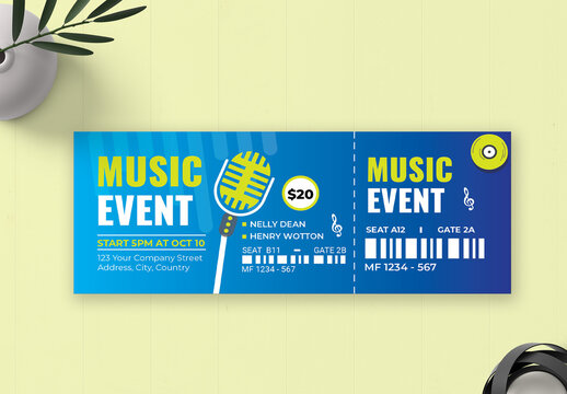 Music Event Ticket Design Template